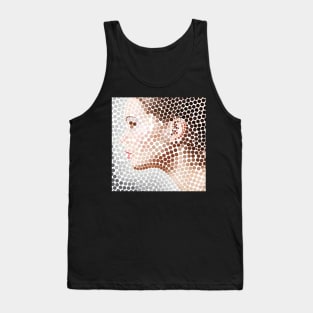 Profile Face Pointillism Dot Artwork Tank Top